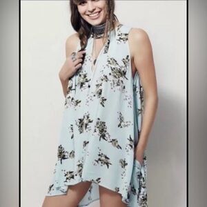 Free People Green Sleeveless Halter Sundress